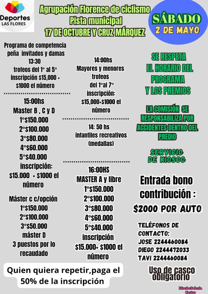 Ciclismo: nueva competencia este sábado en la pista municipal