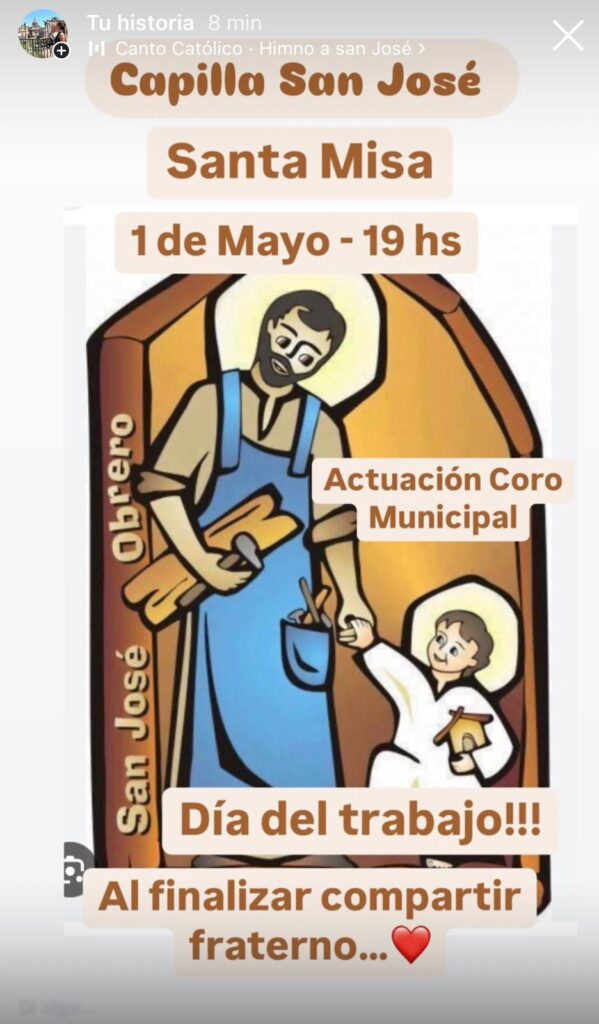 Misa por el Día del Trabajador en Capilla San José