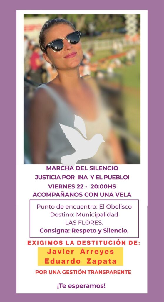 Justicia por Ina y el pueblo: marcha del silencio este viernes