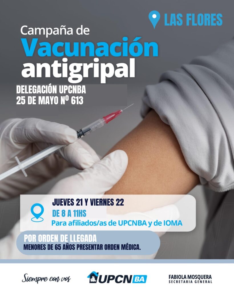 UPCN anuncia el inicio de la Campaña de Vacunación Antigripal