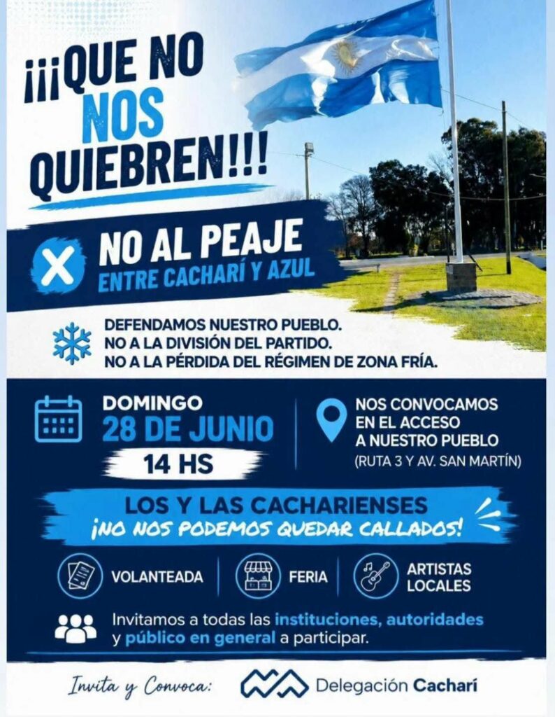 Fuerte reclamo azuleño por los peajes entre Azul y Chillar