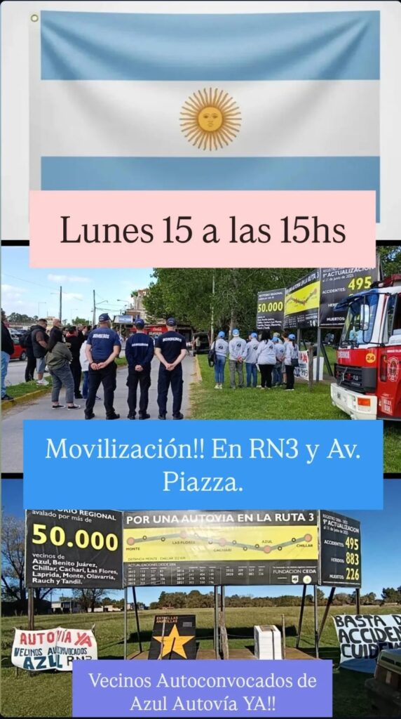 Autovía YA!: nueva movilización en Azul
