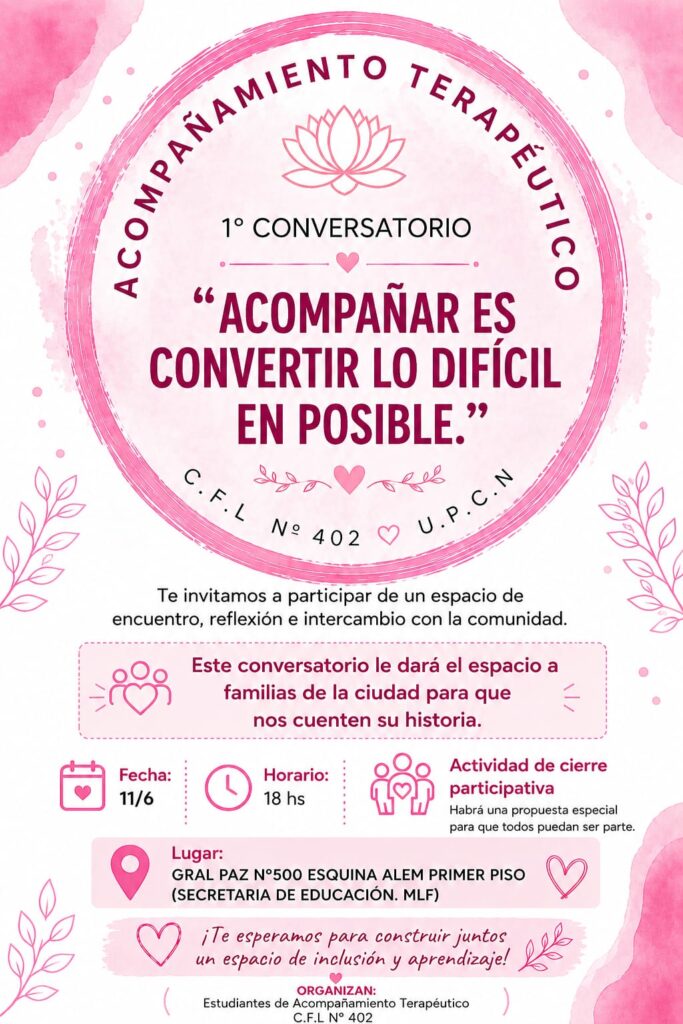 1° Conversatorio de Acompañamiento Terapéutico: 