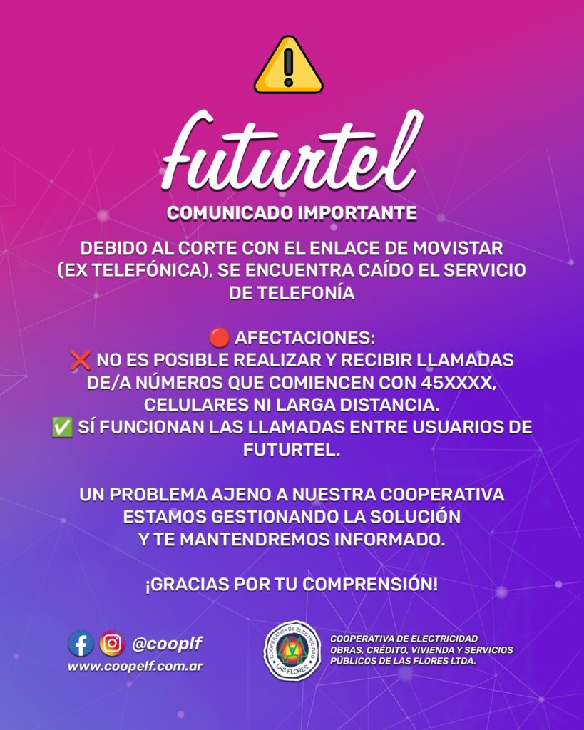 Comunicado Futurtel – Servicio de Telefonía