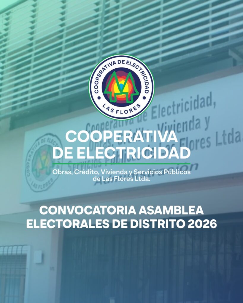 Cooperativa Eléctrica informa: convocatoria Asambleas Electorales de Distrito