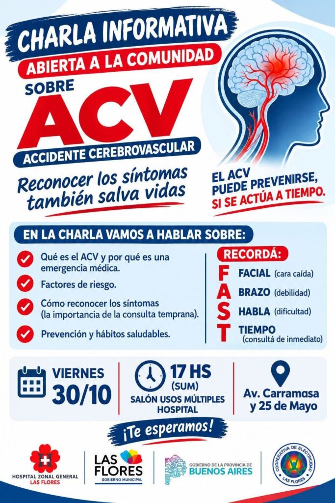 Charla informativa abierta: cómo reconocer los síntomas de un ACV y actuar a tiempo